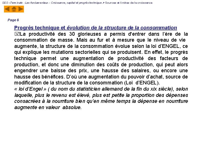 SES –Terminale : Les fondamentaux - Croissance, capital et progrès technique Sources et limites