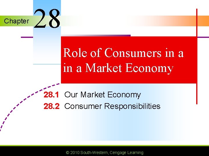 Chapter 28 Role of Consumers in a Market Economy 28. 1 Our Market Economy