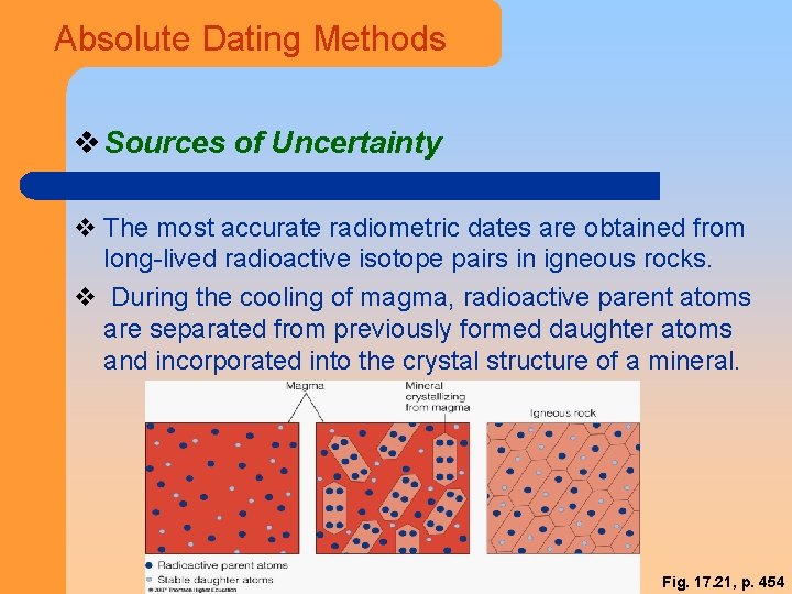 Absolute Dating Methods v Sources of Uncertainty v The most accurate radiometric dates are
