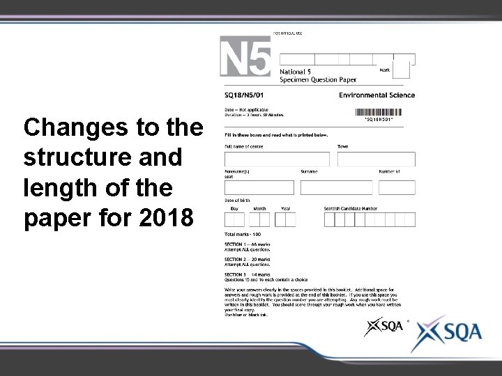 Changes to the structure and length of the paper for 2018 