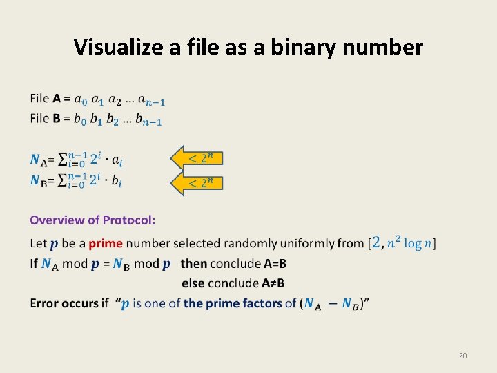 Visualize a file as a binary number • 20 Visualize a file as a binary number • 20
