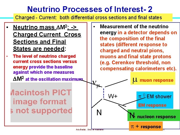 Neutrino Processes of Interest- 2 Charged - Current: both differential cross sections and final Neutrino Processes of Interest- 2 Charged - Current: both differential cross sections and final