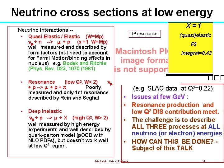 Neutrino cross sections at low energy Neutrino interactions - • Quasi-Elastic / Elastic (W=Mp) Neutrino cross sections at low energy Neutrino interactions - • Quasi-Elastic / Elastic (W=Mp)