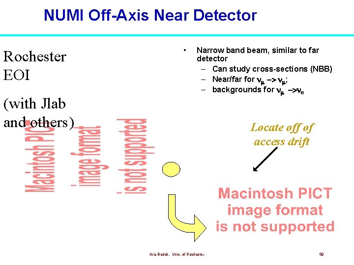 NUMI Off-Axis Near Detector Rochester EOI (with Jlab and others) • Narrow band beam, NUMI Off-Axis Near Detector Rochester EOI (with Jlab and others) • Narrow band beam,