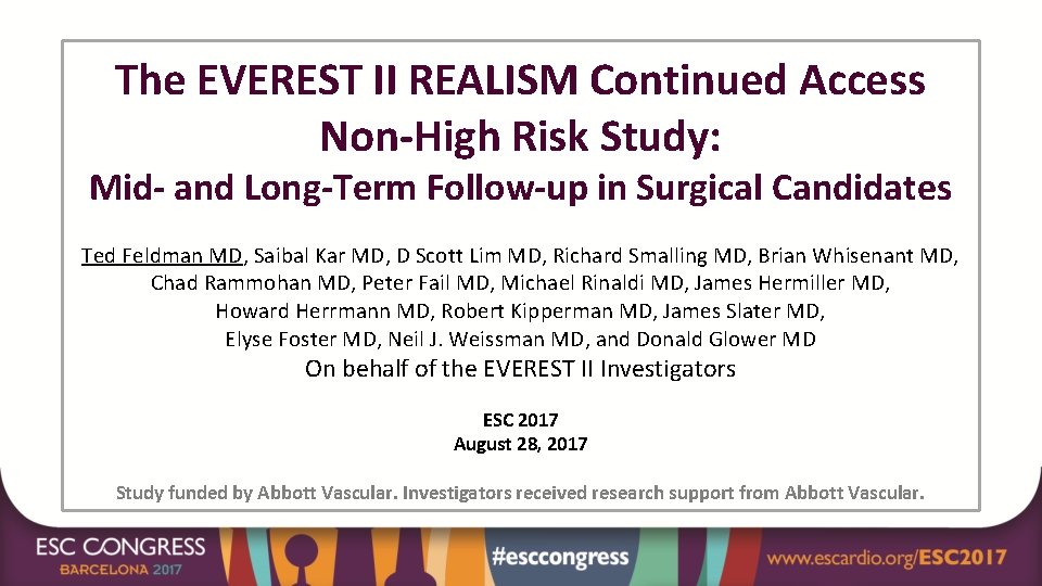 The EVEREST II REALISM Continued Access Non-High Risk Study: Mid- and Long-Term Follow-up in