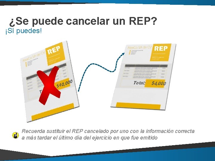 ¿Se puede cancelar un REP? ¡Sí puedes! al: Tot , 000 $40 Total: $4, ¿Se puede cancelar un REP? ¡Sí puedes! al: Tot , 000 $40 Total: $4,