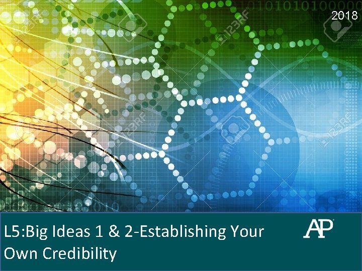 2018 L 5: Big Ideas 1 & 2 -Establishing Your Own Credibility 