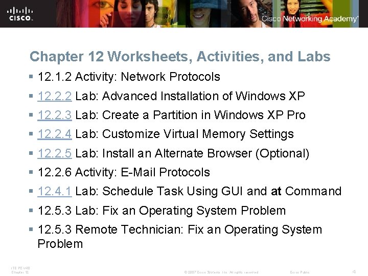 Chapter 12 Worksheets, Activities, and Labs § 12. 1. 2 Activity: Network Protocols § Chapter 12 Worksheets, Activities, and Labs § 12. 1. 2 Activity: Network Protocols §