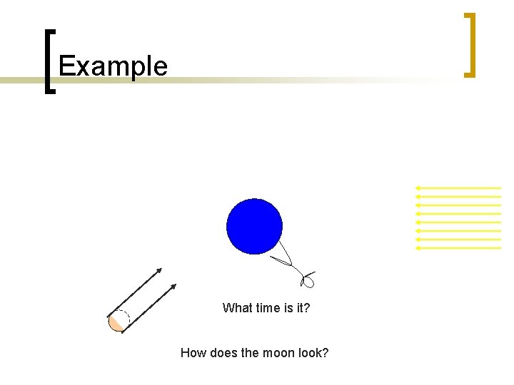 Example What time is it? How does the moon look? 