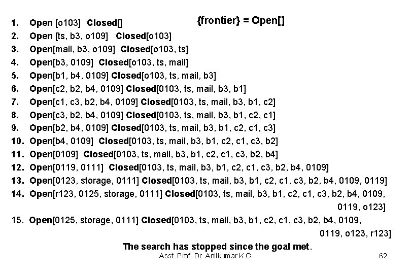 {frontier} = Open[] 1. Open [o 103] Closed[] 2. Open [ts, b 3, o