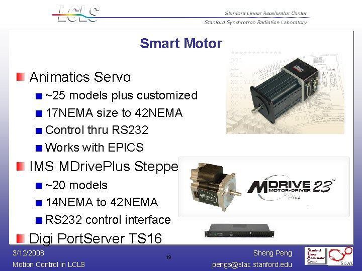 Smart Motor Animatics Servo ~25 models plus customized 17 NEMA size to 42 NEMA