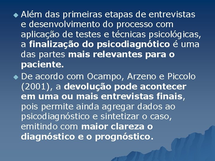 Além das primeiras etapas de entrevistas e desenvolvimento do processo com aplicação de testes