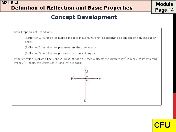 M 2: LSN 4 Definition of Reflection and Basic Properties Module Page 14 Concept