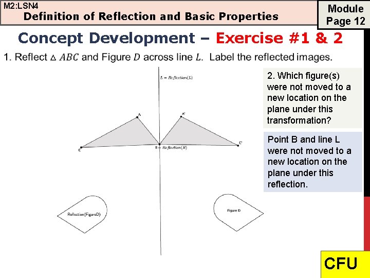 M 2: LSN 4 Definition of Reflection and Basic Properties Module Page 12 Concept