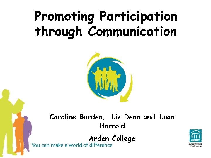 Promoting Participation through Communication Caroline Barden, Liz Dean and Luan Harrold Arden College 