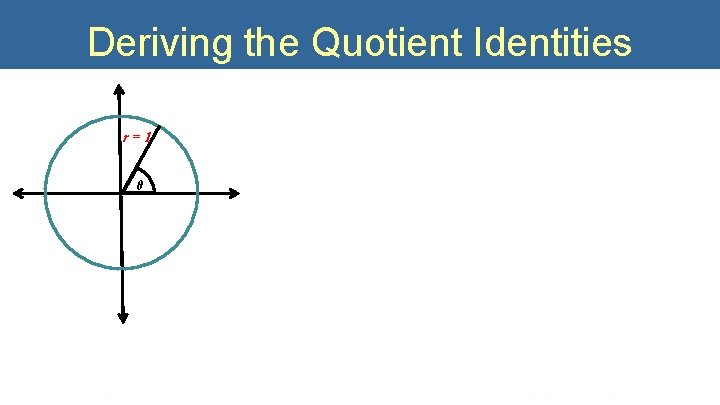 Deriving the Quotient Identities r=1 θ 