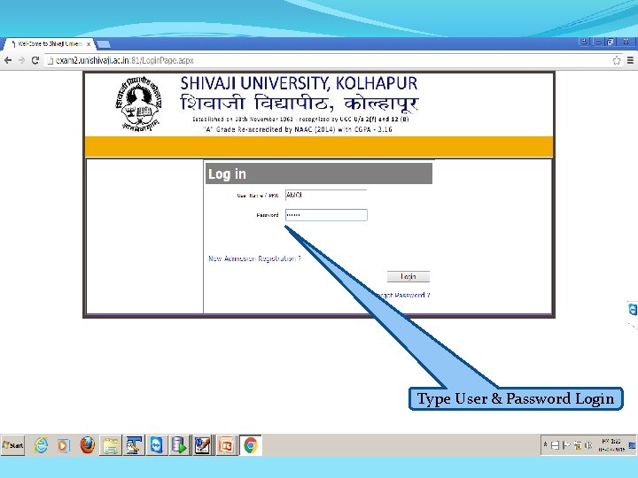 Type User & Password Login 
