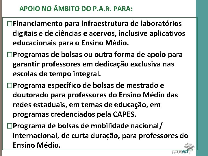 APOIO NO MBITO DO P. A. R. PARA: �Financiamento para infraestrutura de laboratórios digitais