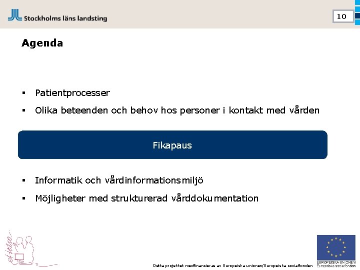 10 Agenda § Patientprocesser § Olika beteenden och behov hos personer i kontakt med