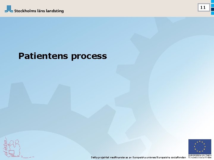 11 Patientens process Detta projektet medfinansieras av Europeiska unionen/Europeiska socialfonden 