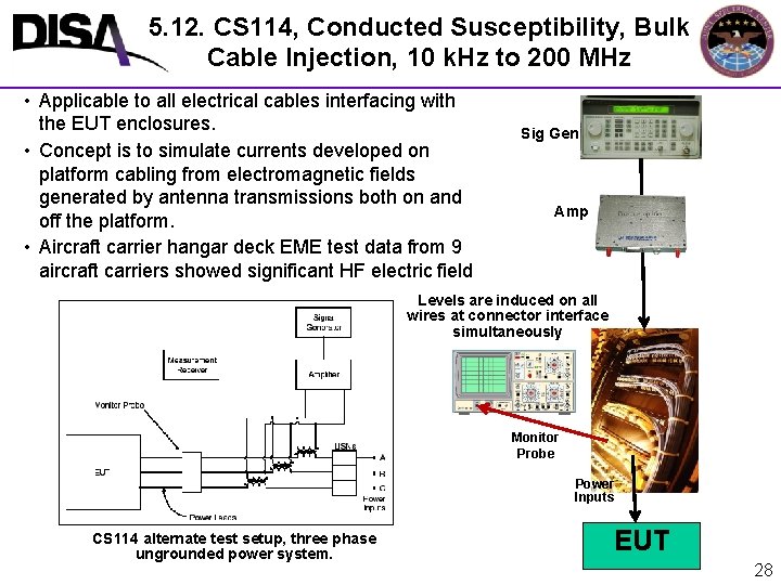 5. 12. CS 114, Conducted Susceptibility, Bulk Cable Injection, 10 k. Hz to 200