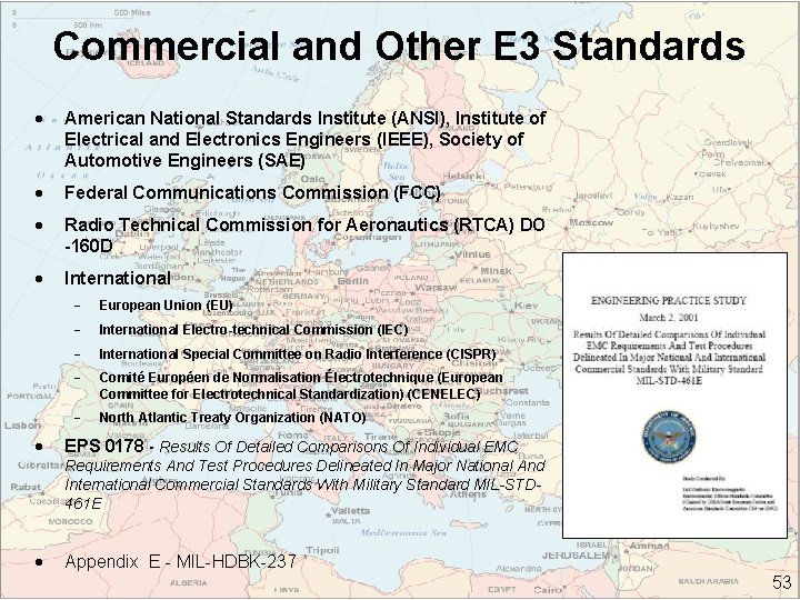 Commercial and Other E 3 Standards · American National Standards Institute (ANSI), Institute of