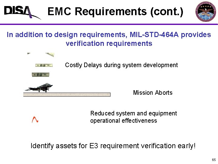 EMC Requirements (cont. ) MIL-STD-464 A Format In addition to design requirements, MIL-STD-464 A