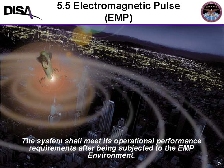 5. 5 Electromagnetic Pulse MIL-STD-464 A Format (EMP) The system shall meet its operational