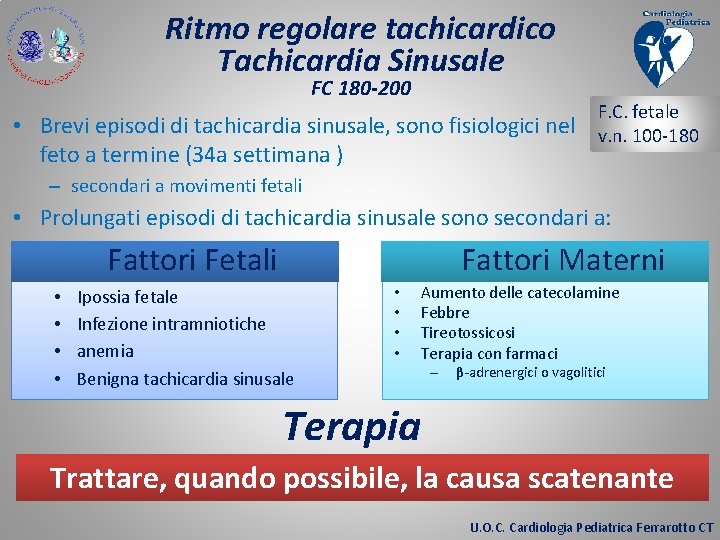 Ritmo regolare tachicardico Tachicardia Sinusale FC 180 -200 • Brevi episodi di tachicardia sinusale,