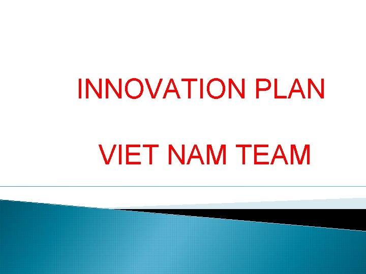 INNOVATION PLAN VIET NAM TEAM INNOVATION PLAN VIET NAM TEAM