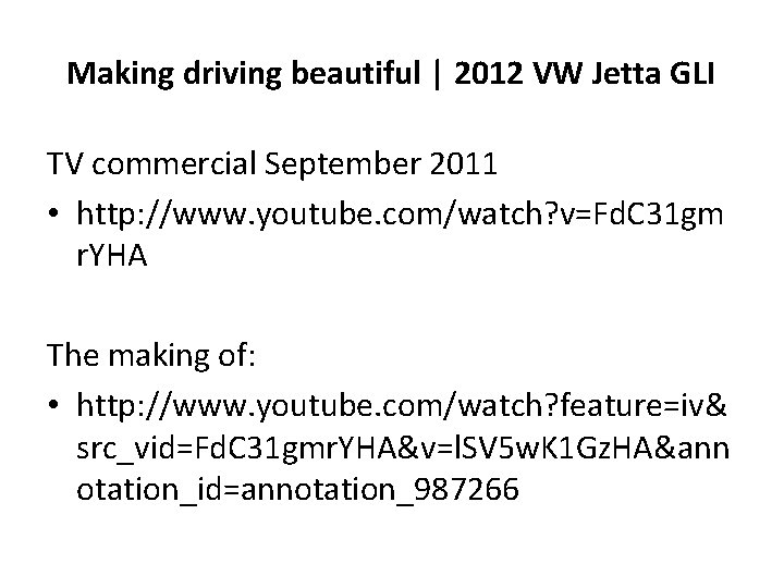 Making driving beautiful | 2012 VW Jetta GLI TV commercial September 2011 • http: