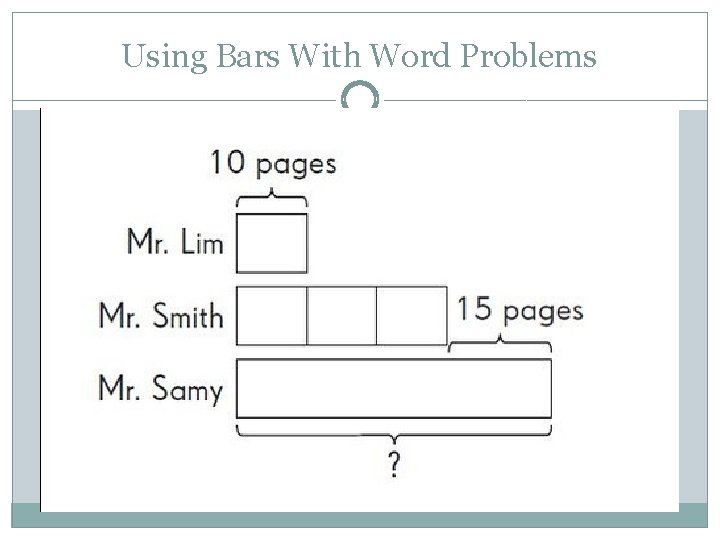 Using Bars With Word Problems 