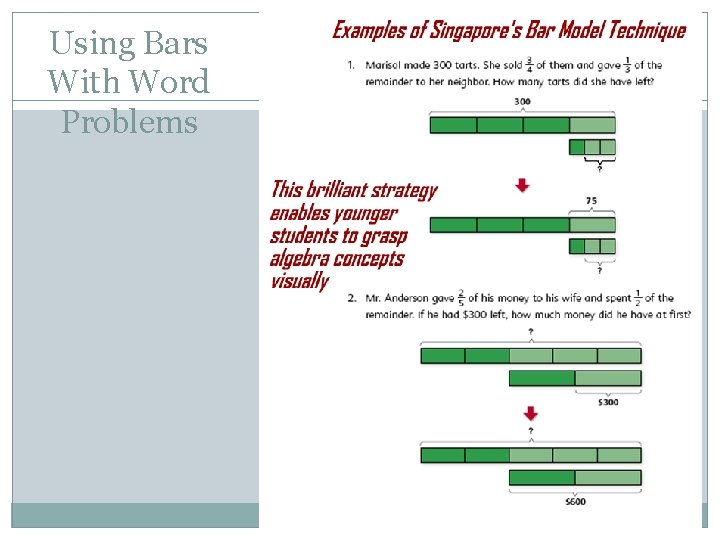 Using Bars With Word Problems 