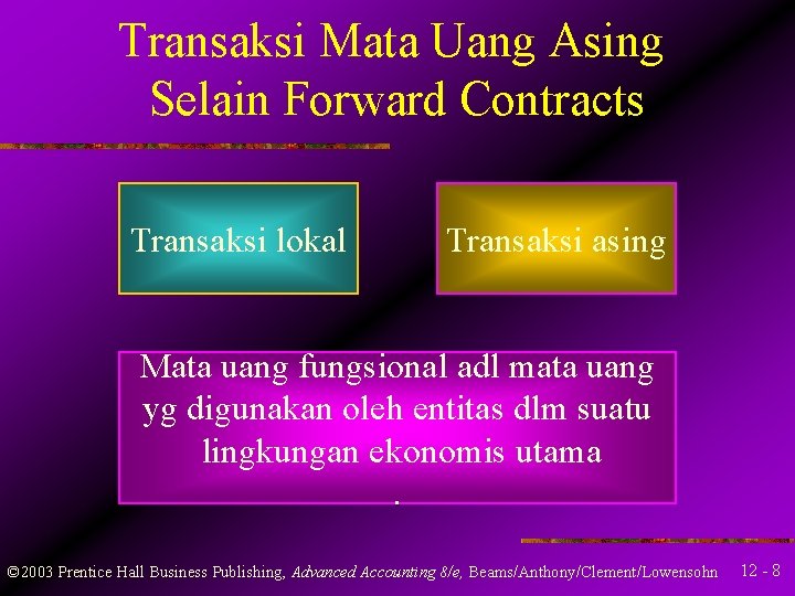 Transaksi Mata Uang Asing Selain Forward Contracts Transaksi lokal Transaksi asing Mata uang fungsional