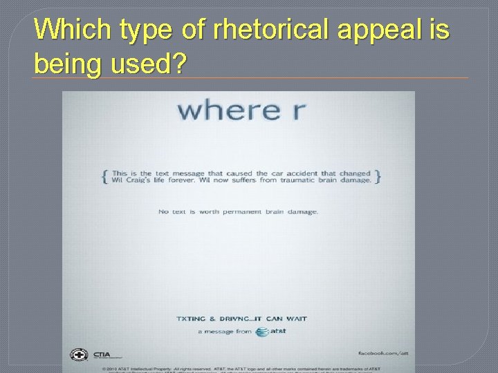 Which type of rhetorical appeal is being used? 