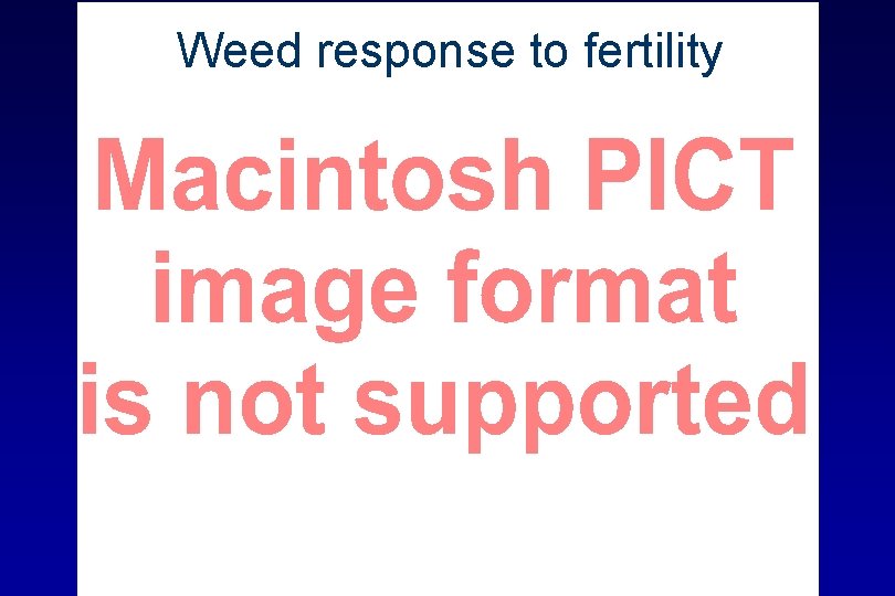Weed response to fertility 