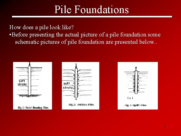 Pile Foundations How does a pile look like? • Before presenting the actual picture