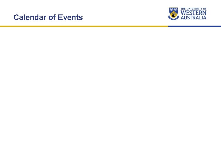 Calendar of Events Calendar of Events