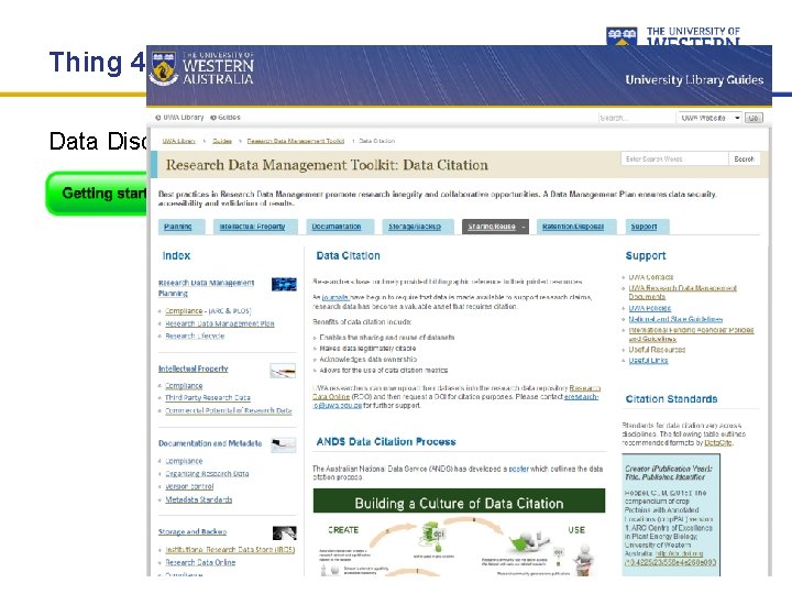 Thing 4 Data Discovery Thing 4 Data Discovery