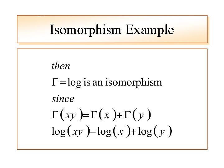 Isomorphism Example 