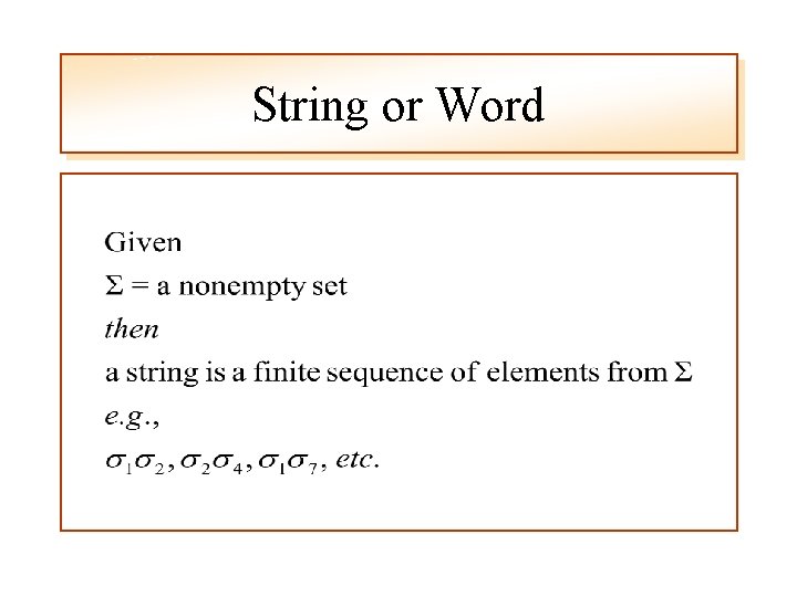 String or Word 