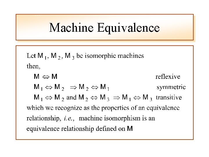 Machine Equivalence 