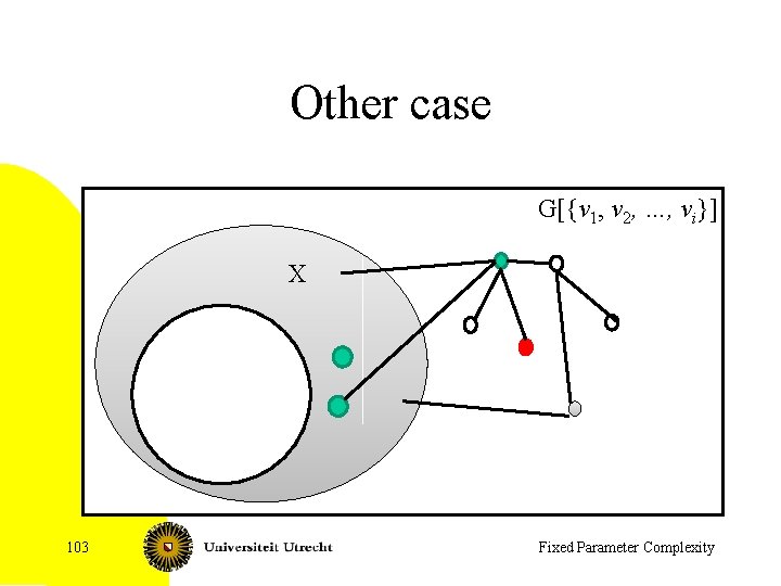 Other case G[{v 1, v 2, …, vi}] X 103 Fixed Parameter Complexity 