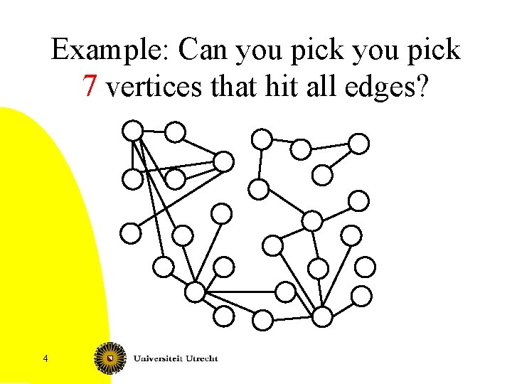 Example: Can you pick 7 vertices that hit all edges? 4 