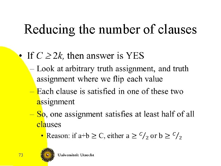 Reducing the number of clauses • 73 
