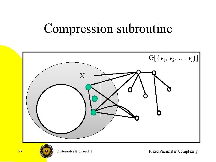 Compression subroutine G[{v 1, v 2, …, vi}] X 97 Fixed Parameter Complexity 