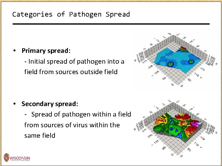 Categories of Pathogen Spread • Primary spread: - Initial spread of pathogen into a