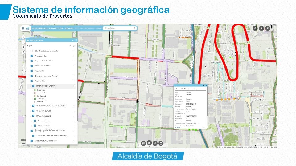 Sistema de información geográfica Seguimiento de Proyectos 