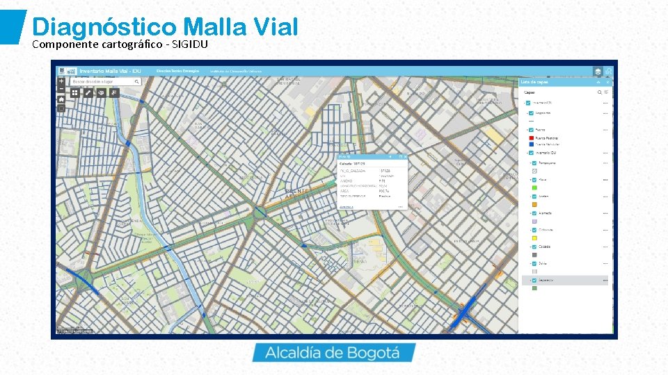 Diagnóstico Malla Vial Componente cartográfico - SIGIDU 