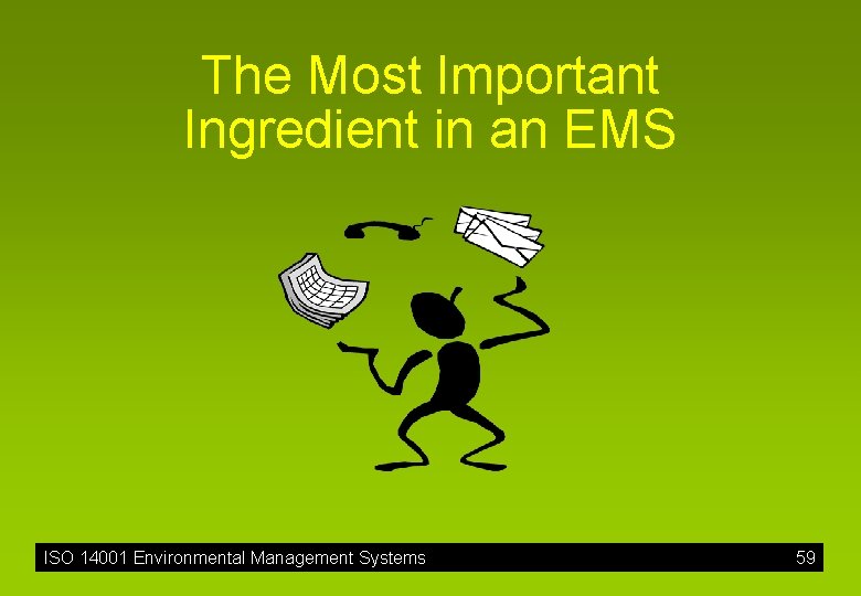 The Most Important Ingredient in an EMS ISO 14001 Environmental Management Systems 59 